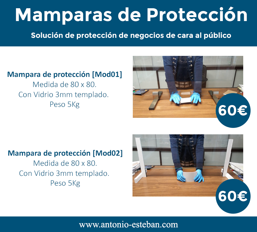 Mamparas de Protección para negocios de cara al público